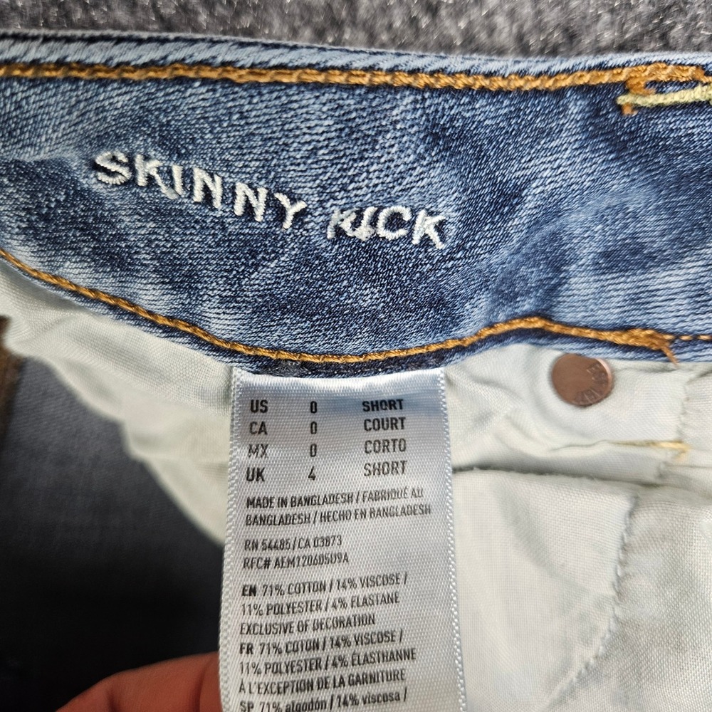 American Eagle Skinny Kick Jeans Women's 0 SHORT 360 Super Stretch Low Rise - Picture 2 of 11